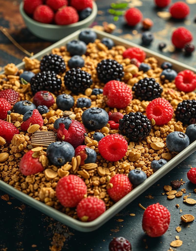 Hjemmelaget granola med bær