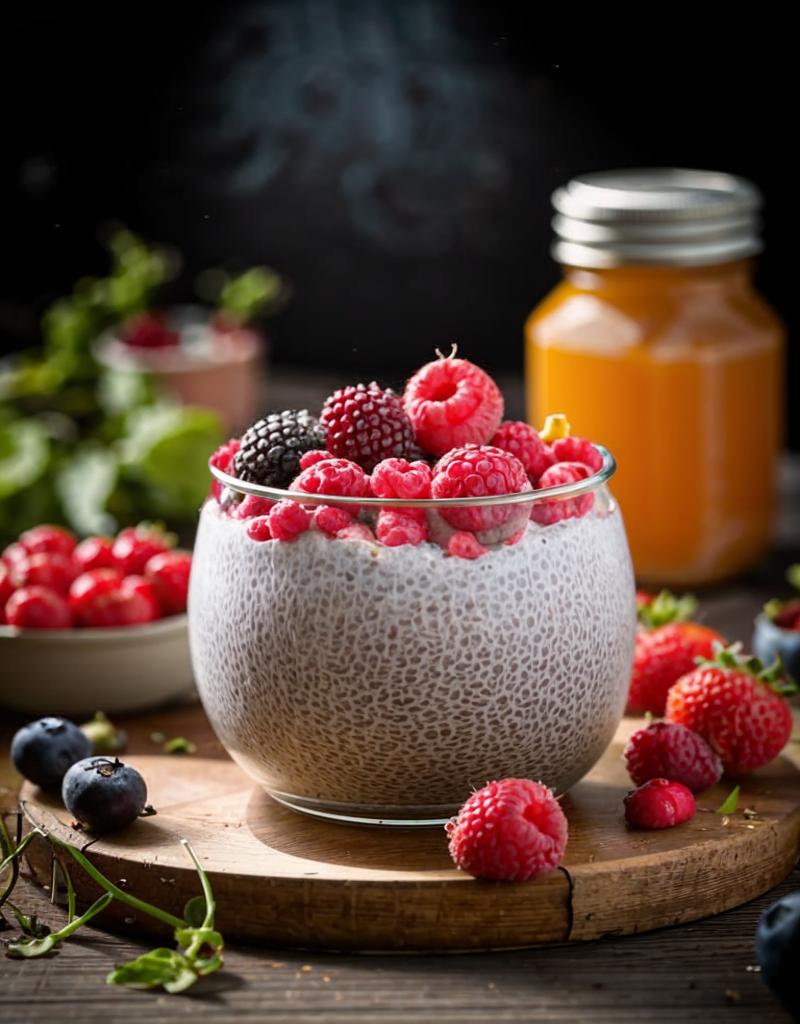 Chiapudding med bær
